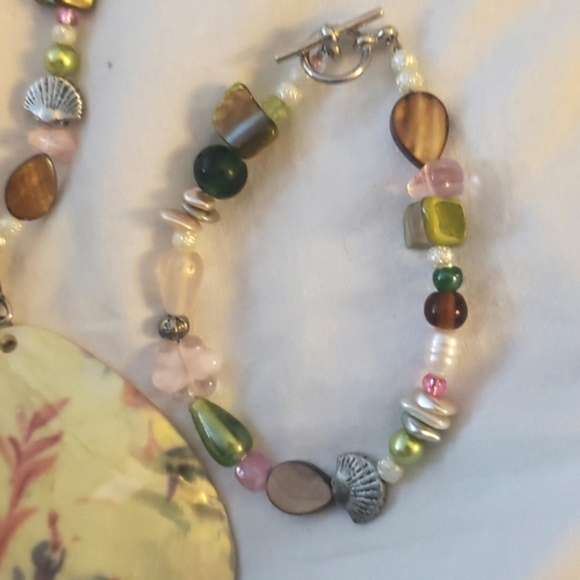 Tropical Pastel Set Necklace Bracelet Earrings Original AJ Nelly Design - Picture 10 of 12